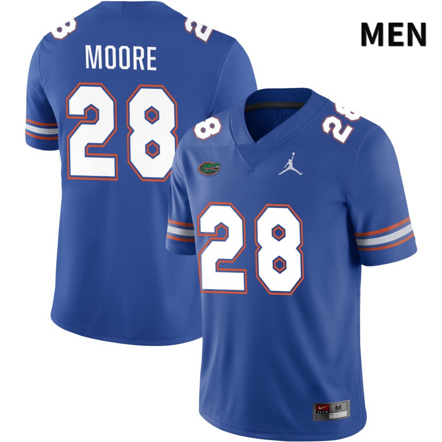 NCAA Florida Gators Devin Moore Men's #28 Jordan Brand Royal 2022 NIL Stitched Authentic College Football Jersey SSK5164FO